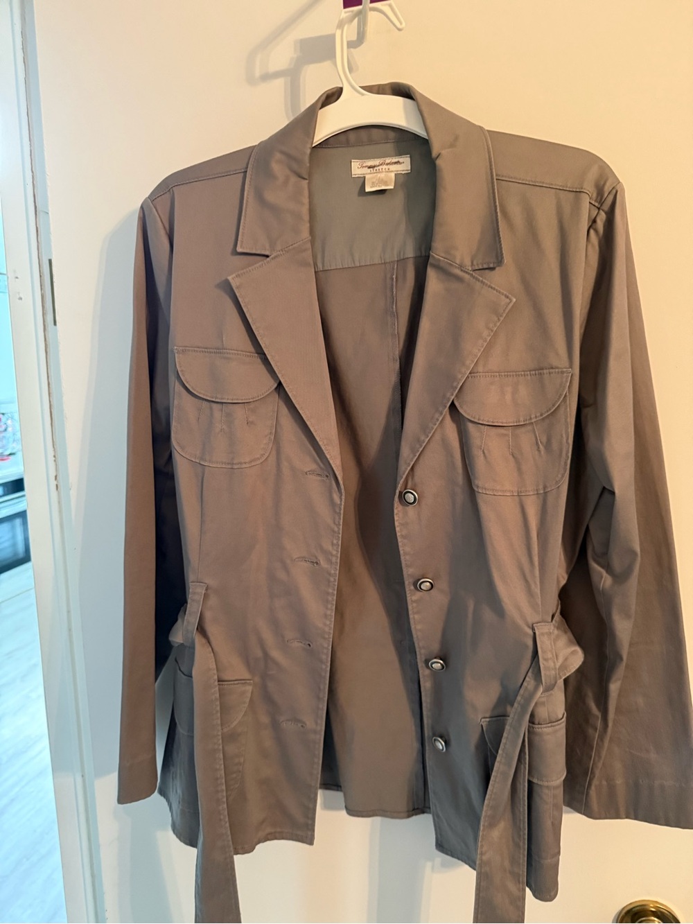Tommy Bahama Taupe Utility Jacket with Waist Tie